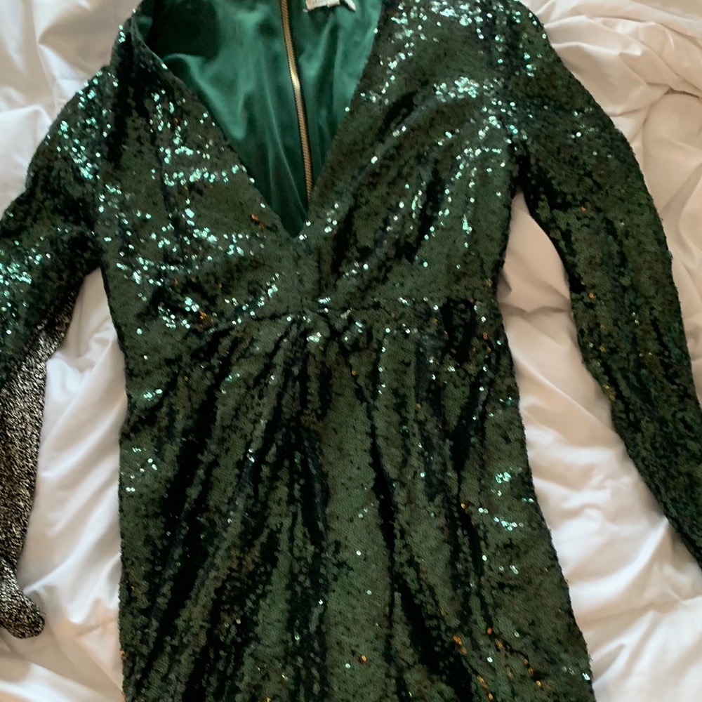 sparkly green party dress